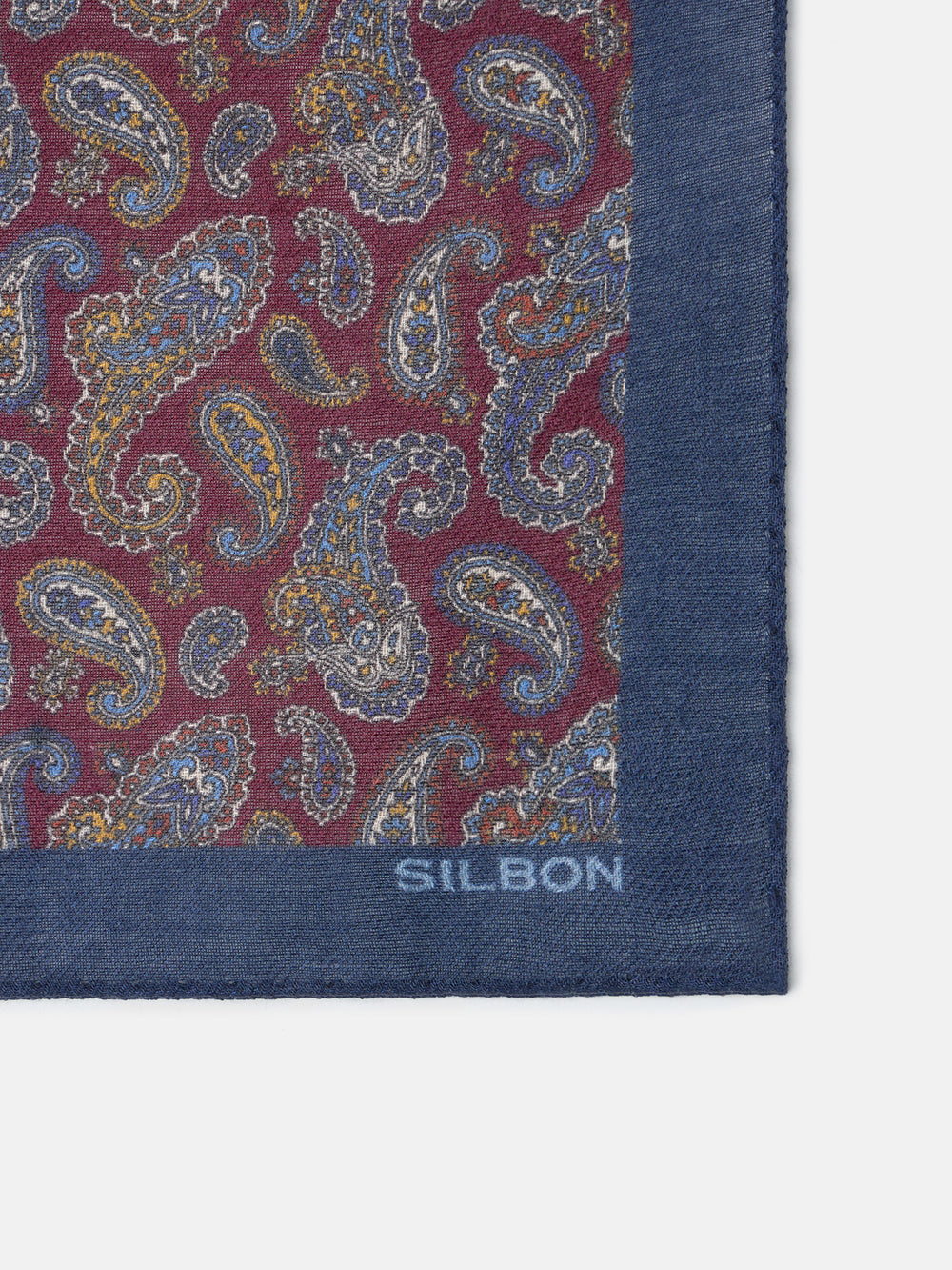 Lenço de caxemira bordô