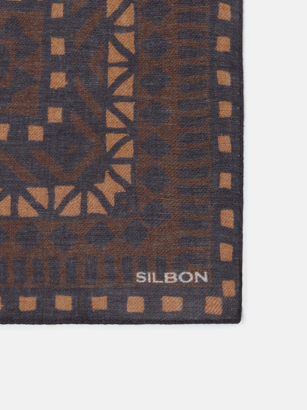 Pañuelo motivos etnicos marron