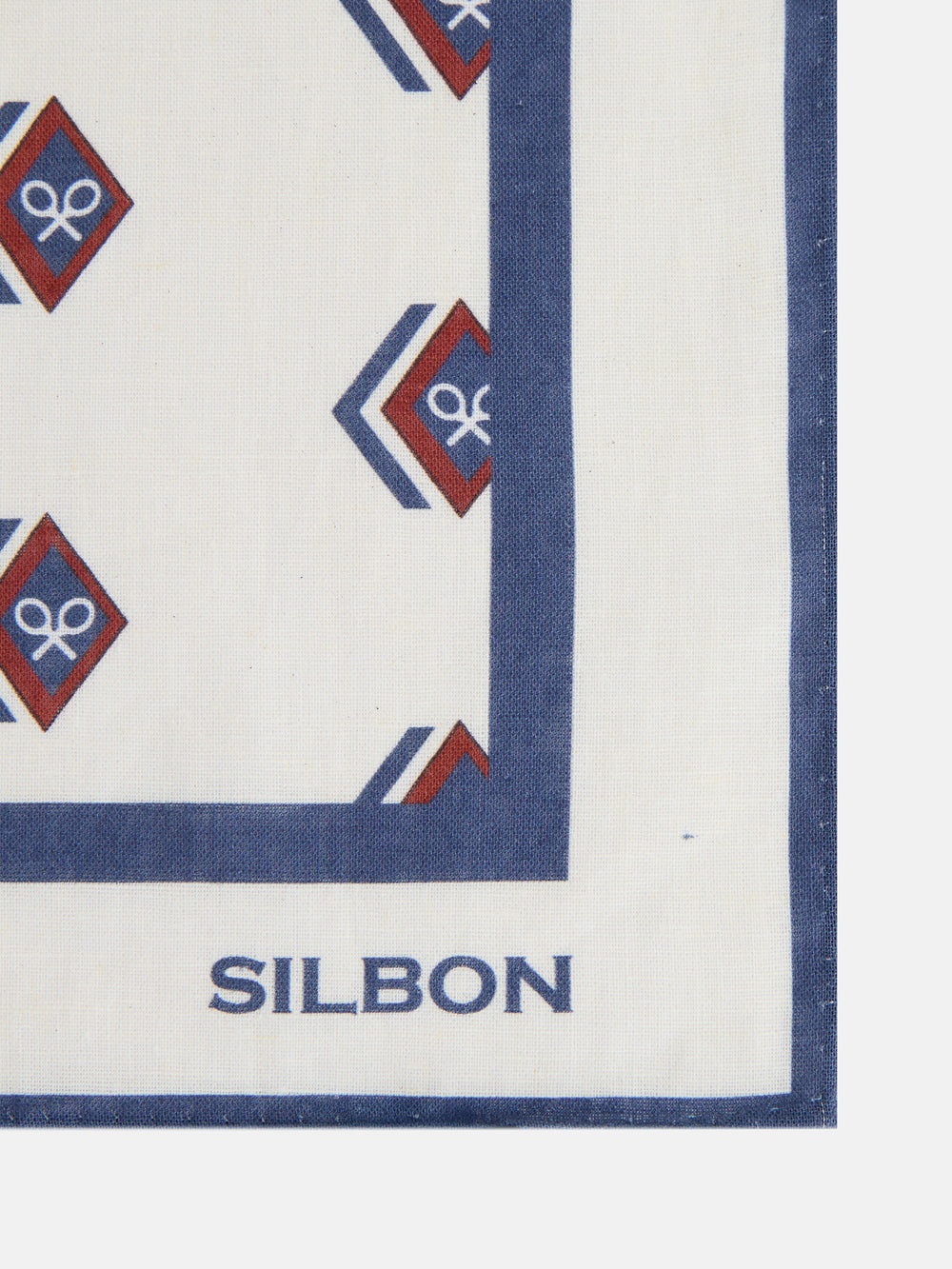 Pañuelo rombos raquetas crema