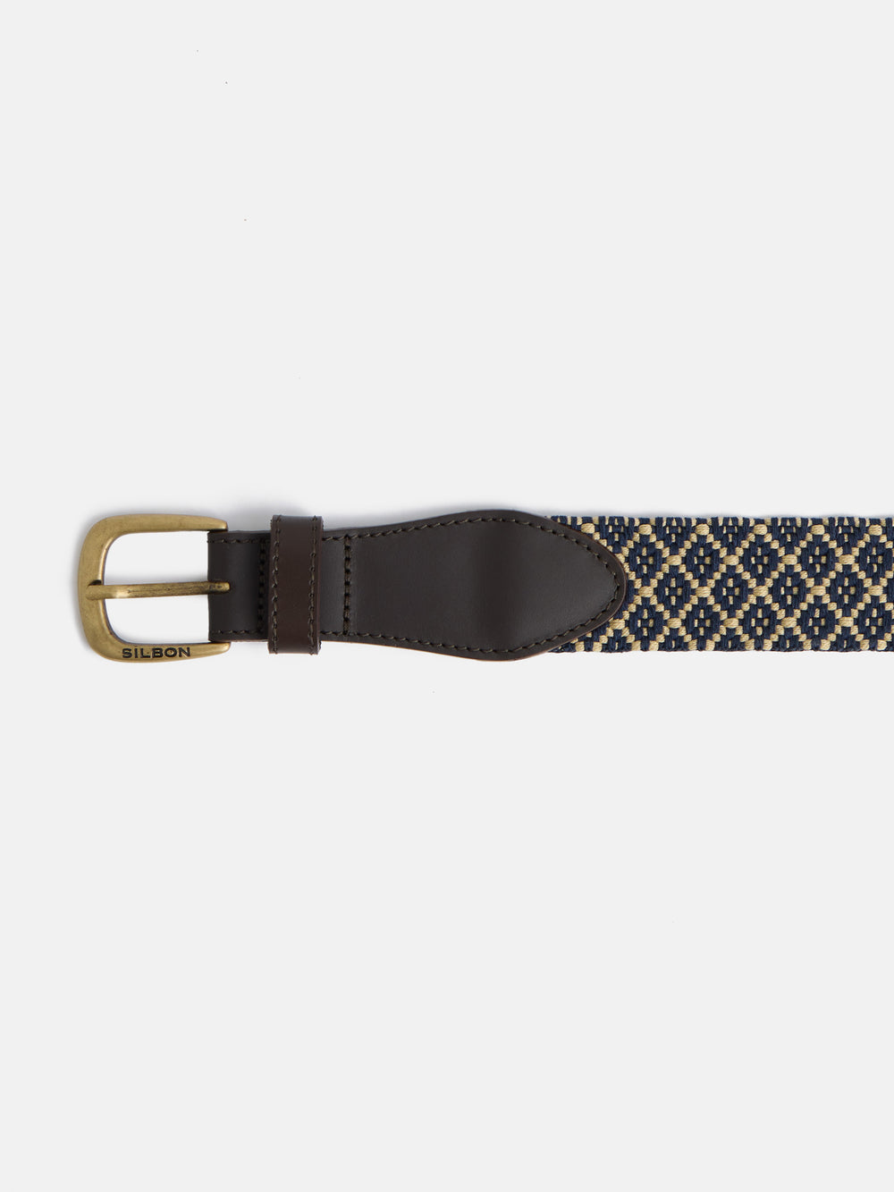 Geometric woven leather belt