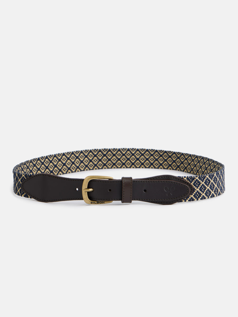 Geometric woven leather belt