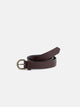 Leather belt with contrasting thread