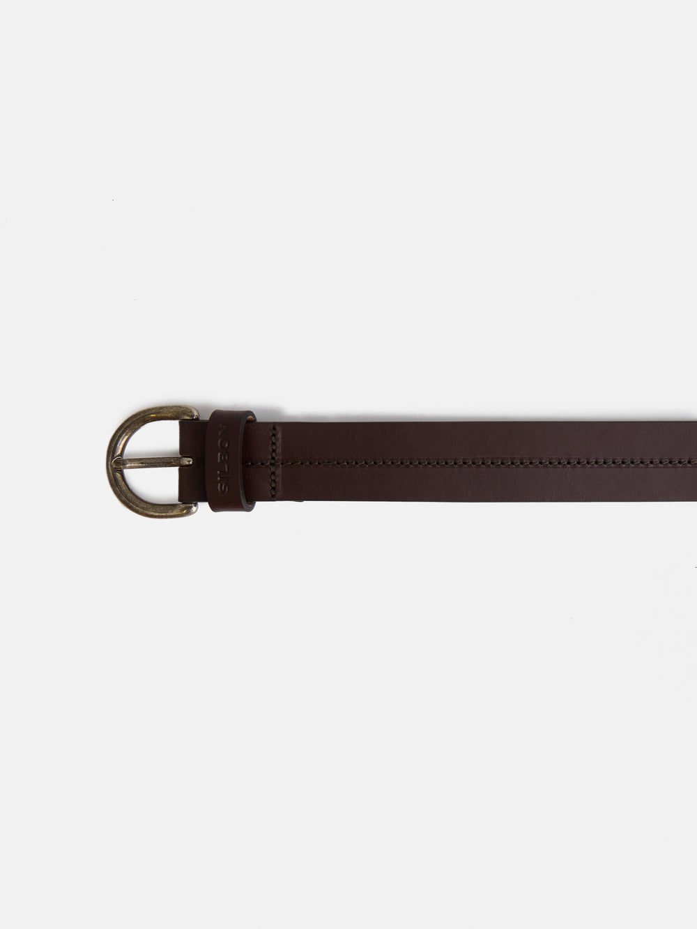 Leather belt with contrasting thread