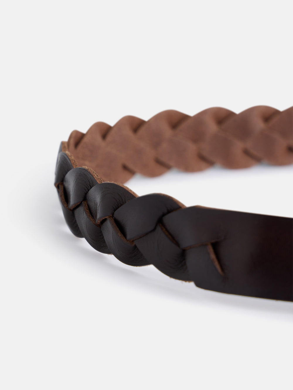 Cinto de pele entrançado