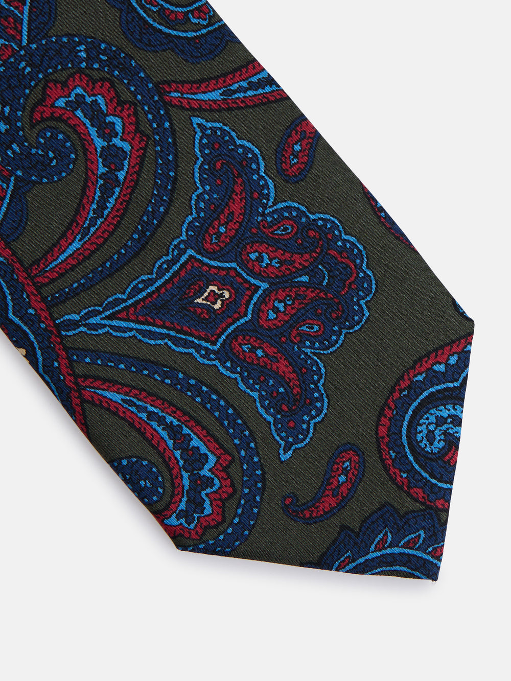 Corbata estampado cachemir verde