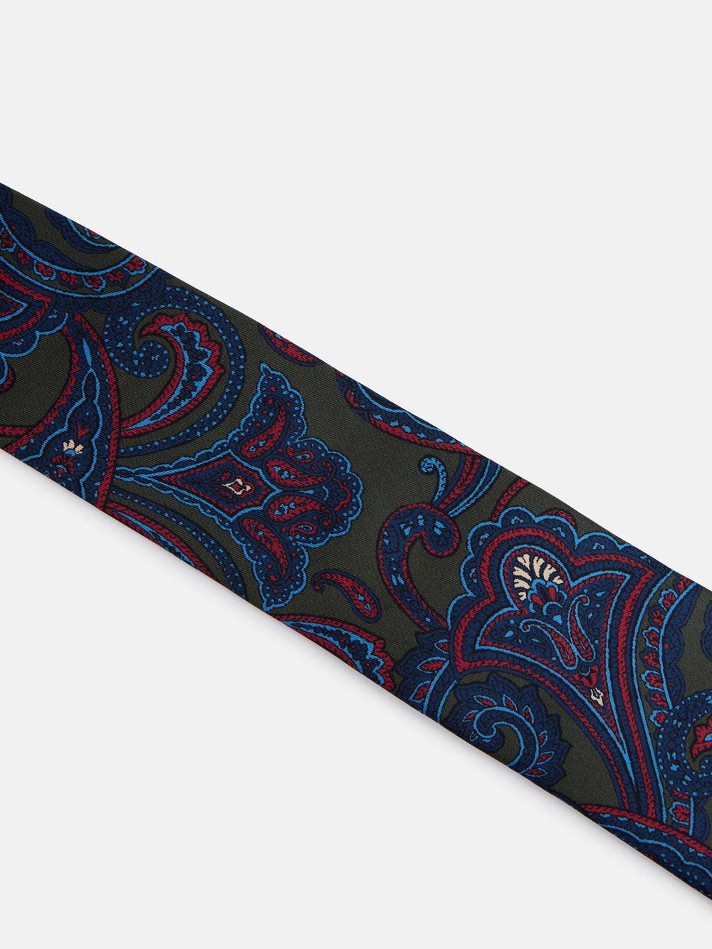 Corbata estampado cachemir verde