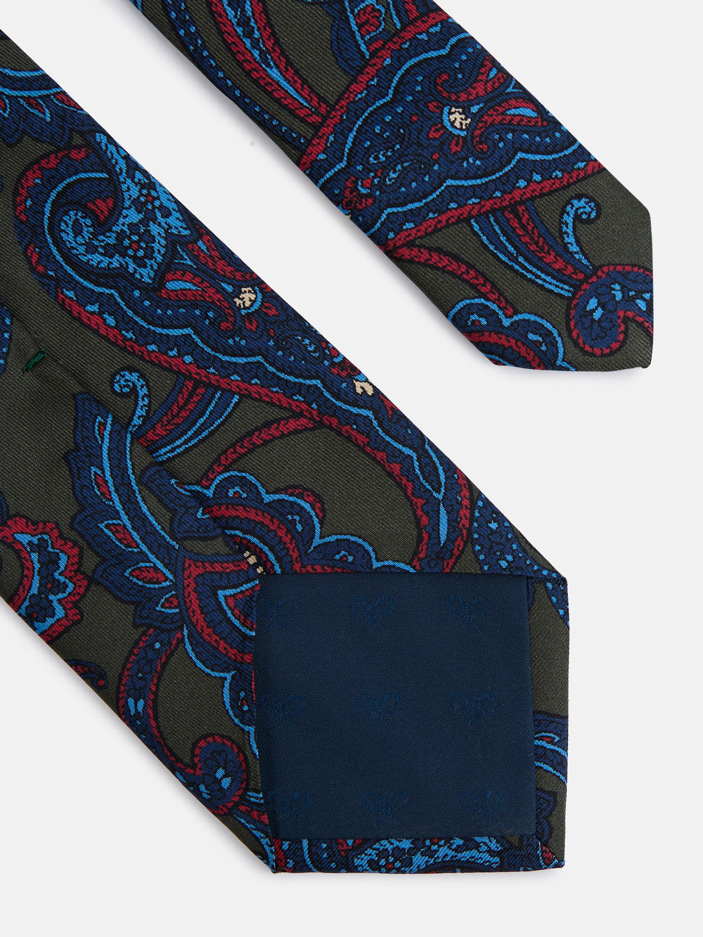 Corbata estampado cachemir verde