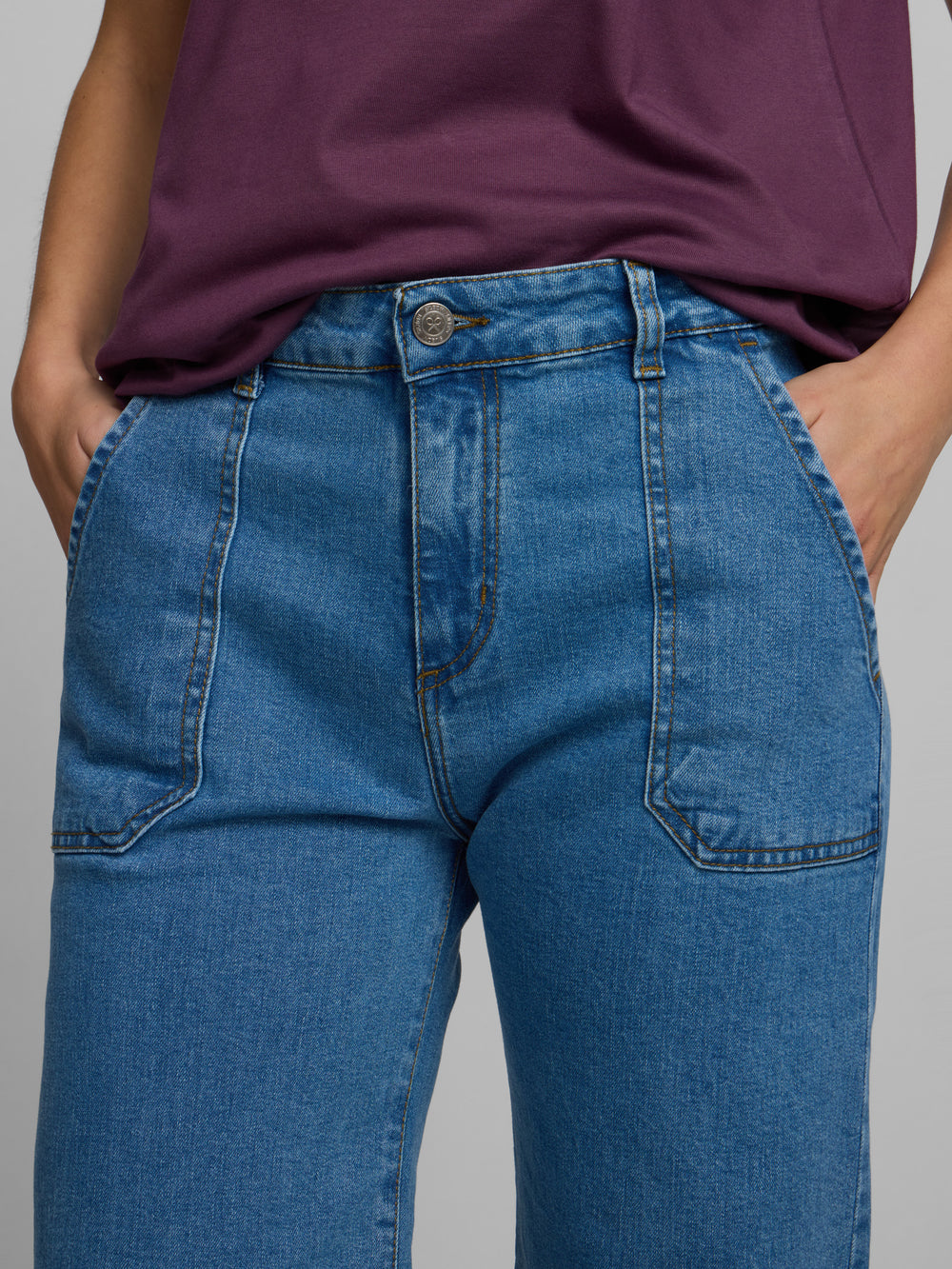 Pantalon culotte avec poches en denim