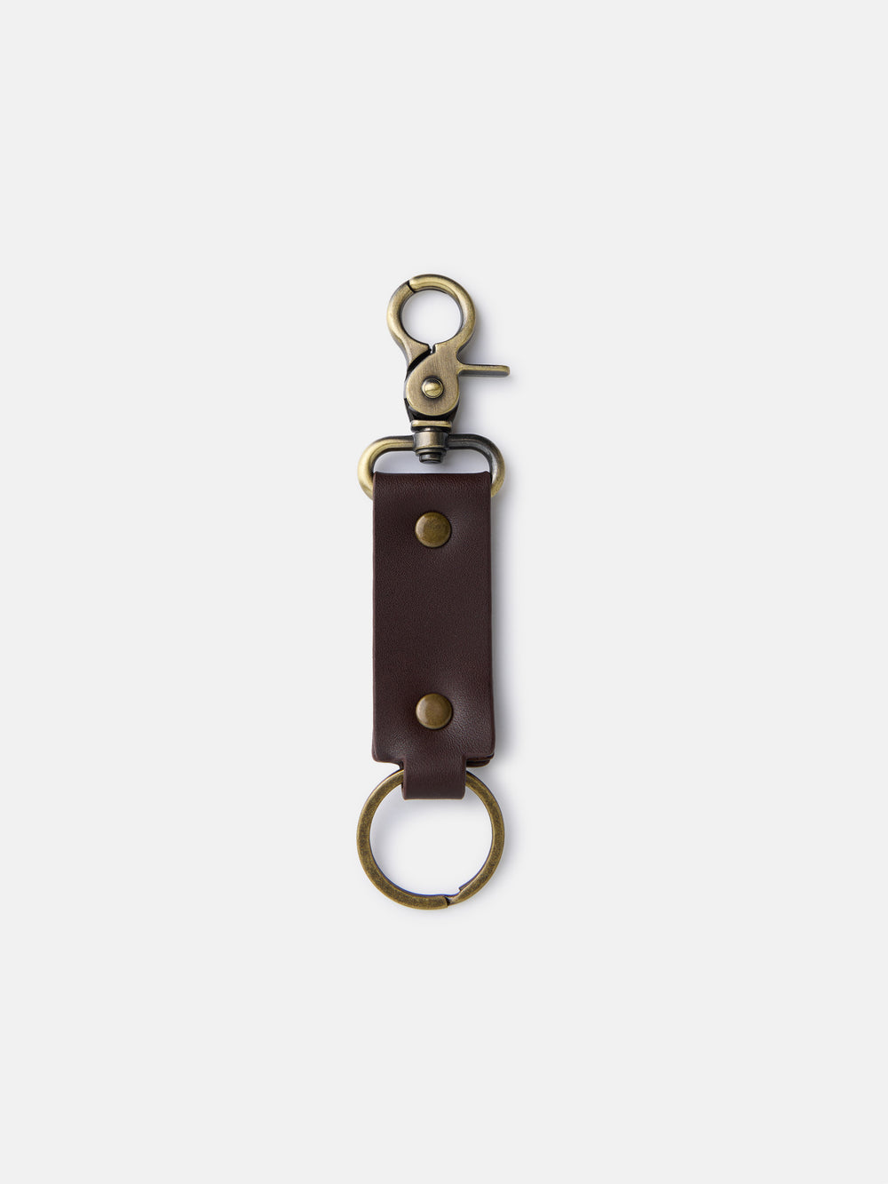 Elongated leather keychain