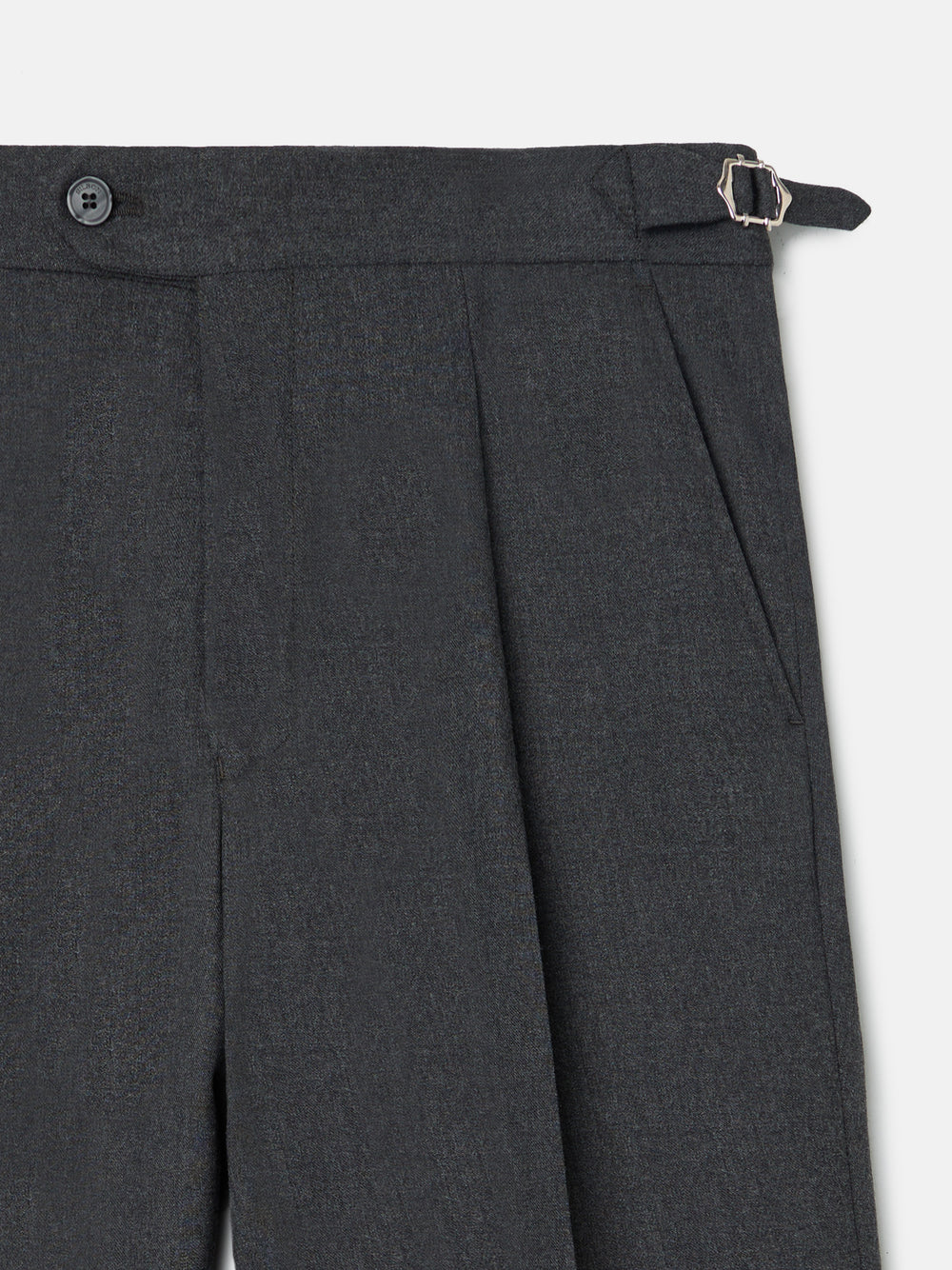 Pantalon habillé à plis gris marengo