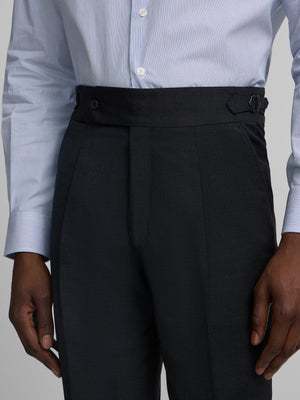 Dark grey pleated dress trousers