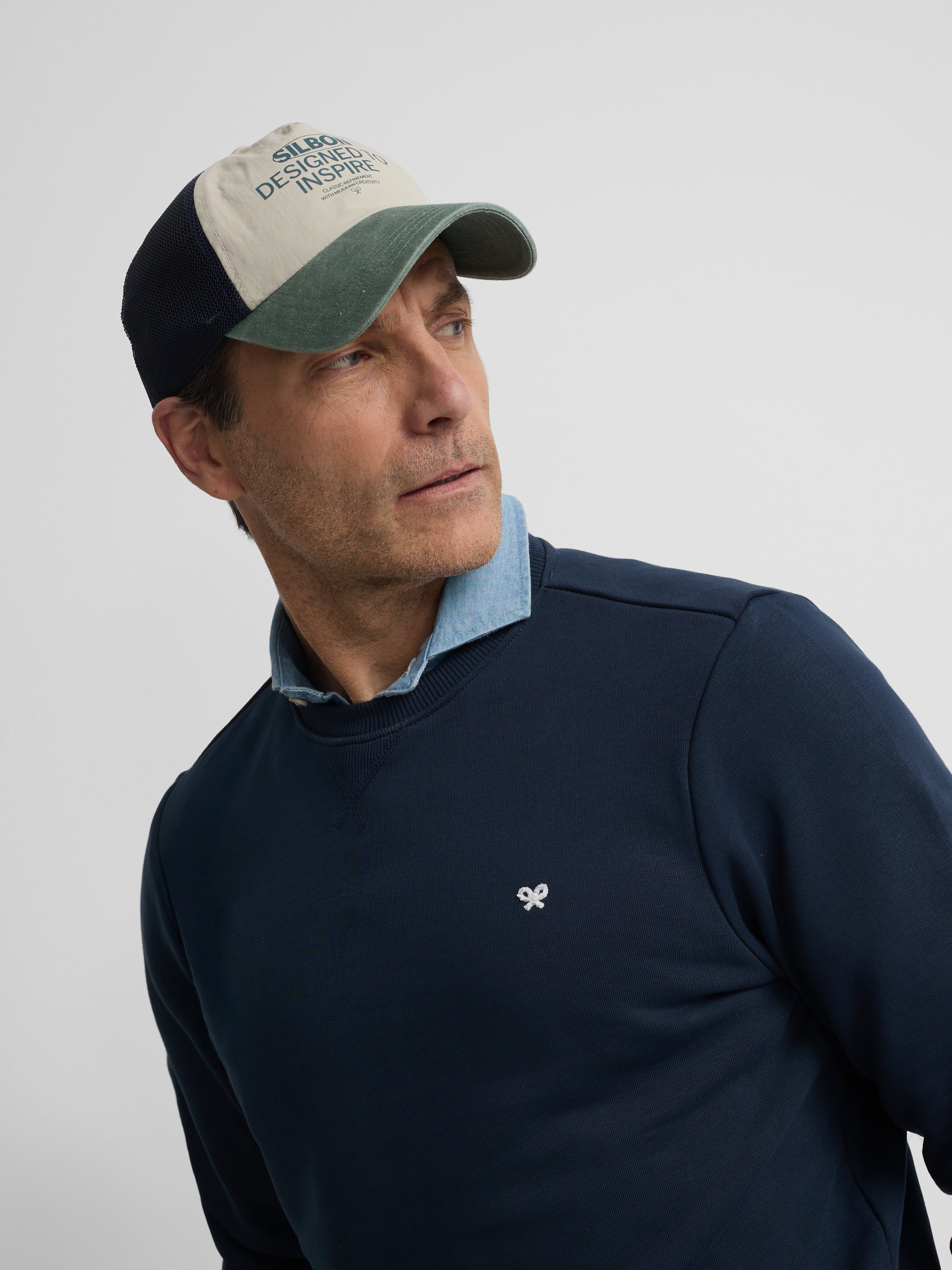 Navy blue mini logo sweatshirt