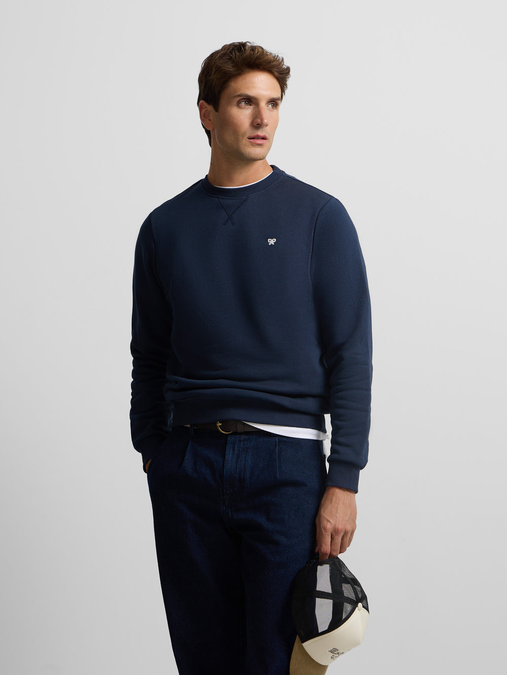 Sweat-shirt minilogo bleu marine