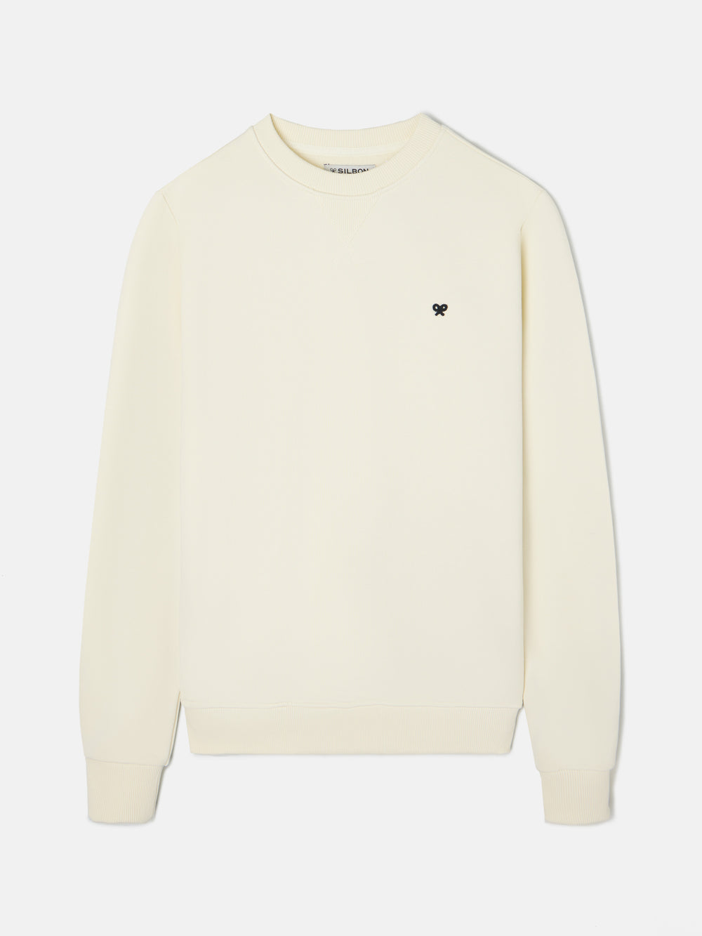 Sudadera minilogo crema