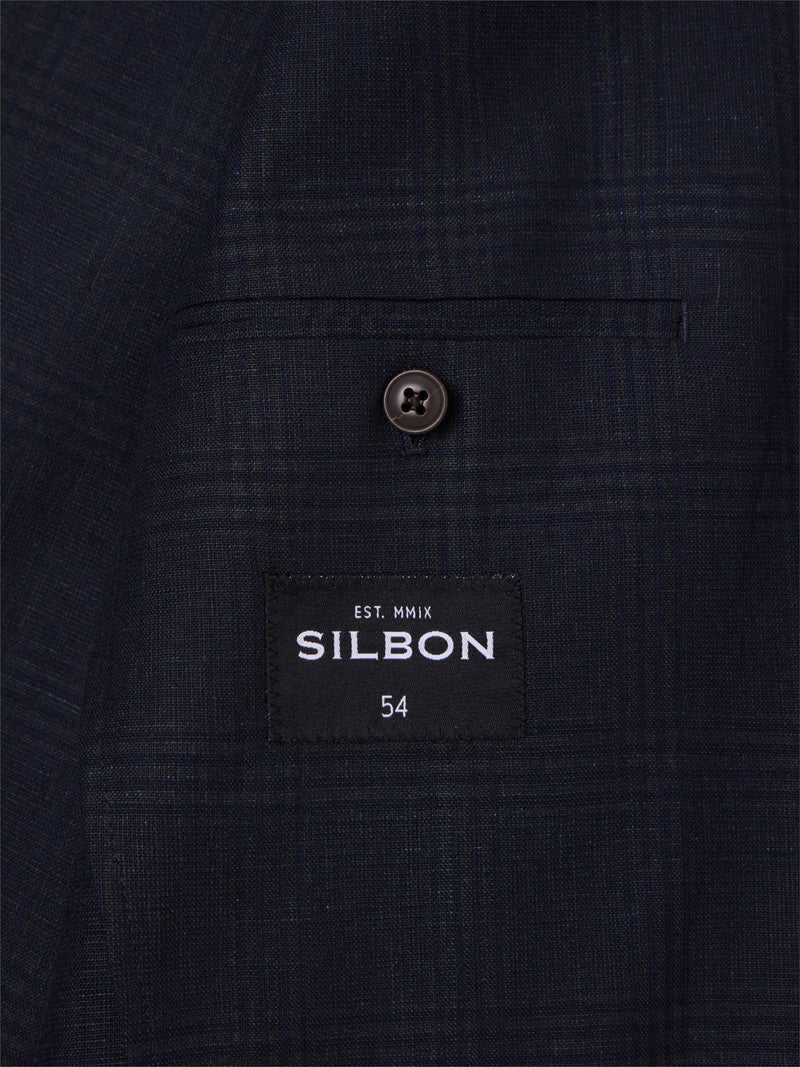 Blazer príncipe de Gales azul-marinho