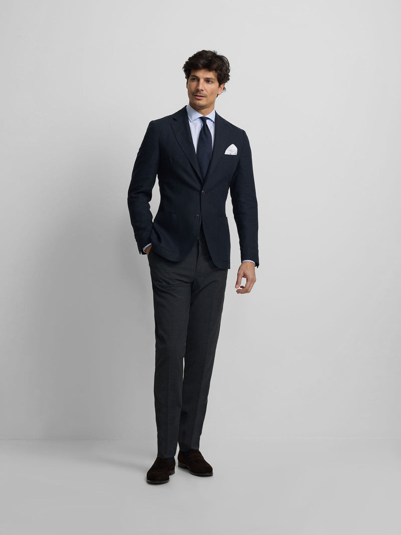 Blazer príncipe de Gales azul-marinho