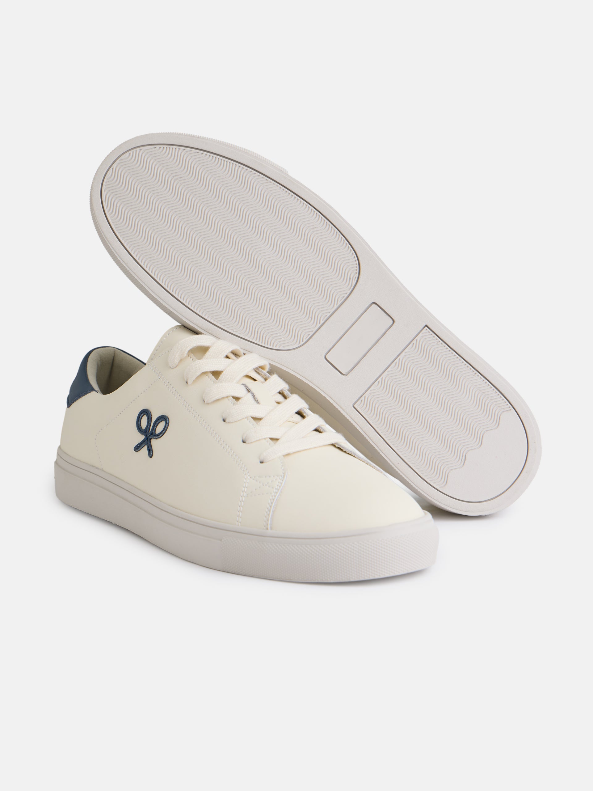 Zapatilla silbon clasica blanca azul marino