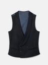 Chaleco vestir stretch cuello redondo negro
