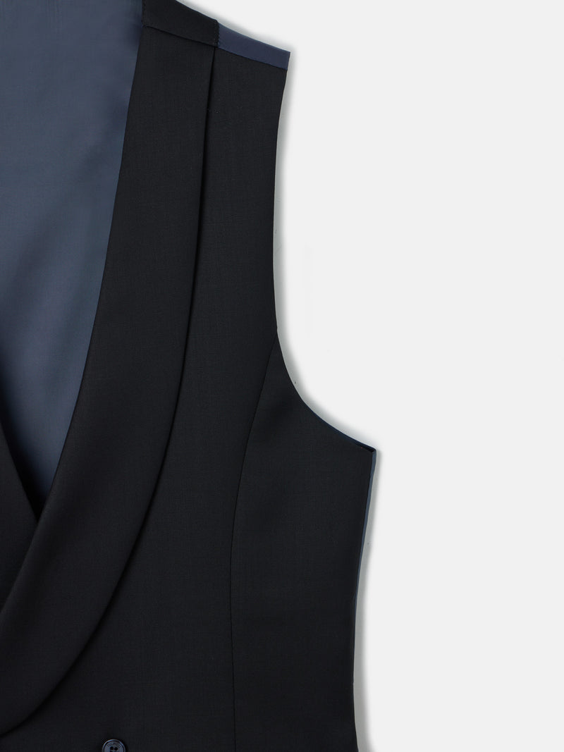 Chaleco vestir stretch cuello redondo negro