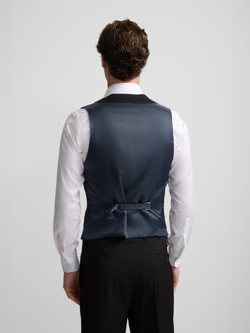 Chaleco vestir stretch cuello redondo negro