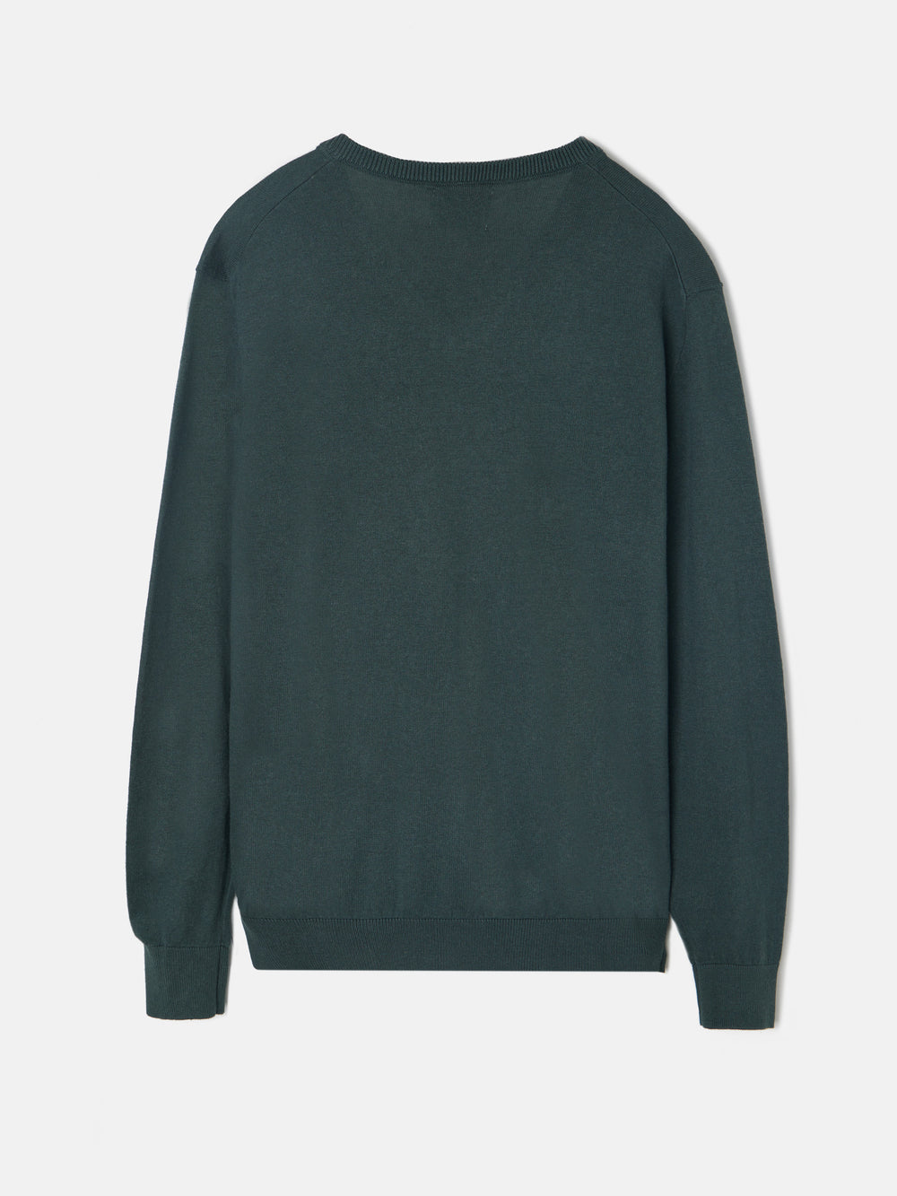 Camisola clássica de decote em V verde escuro