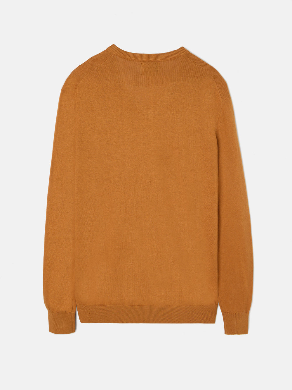 Camisola clássica de decote em bico mostarda