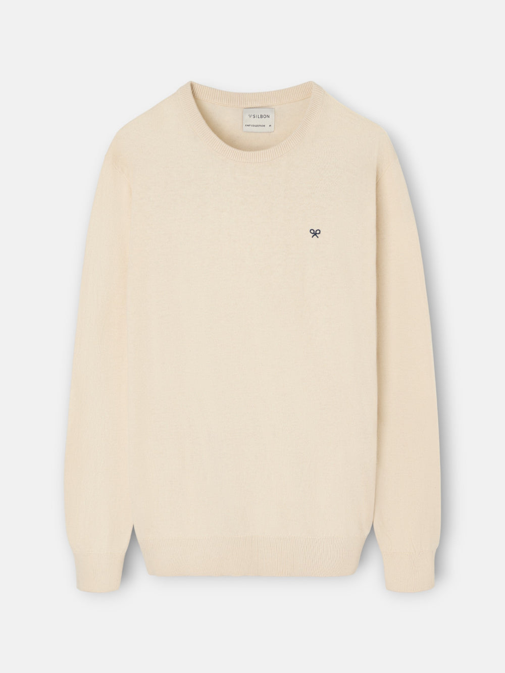 Classic light beige round neck sweater