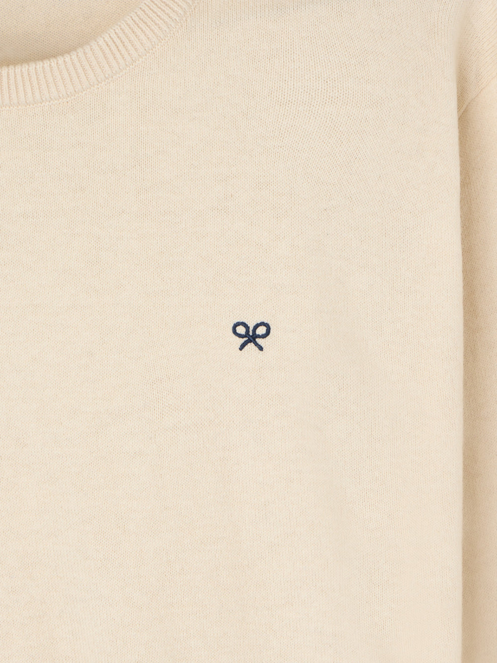 Classic light beige round neck sweater