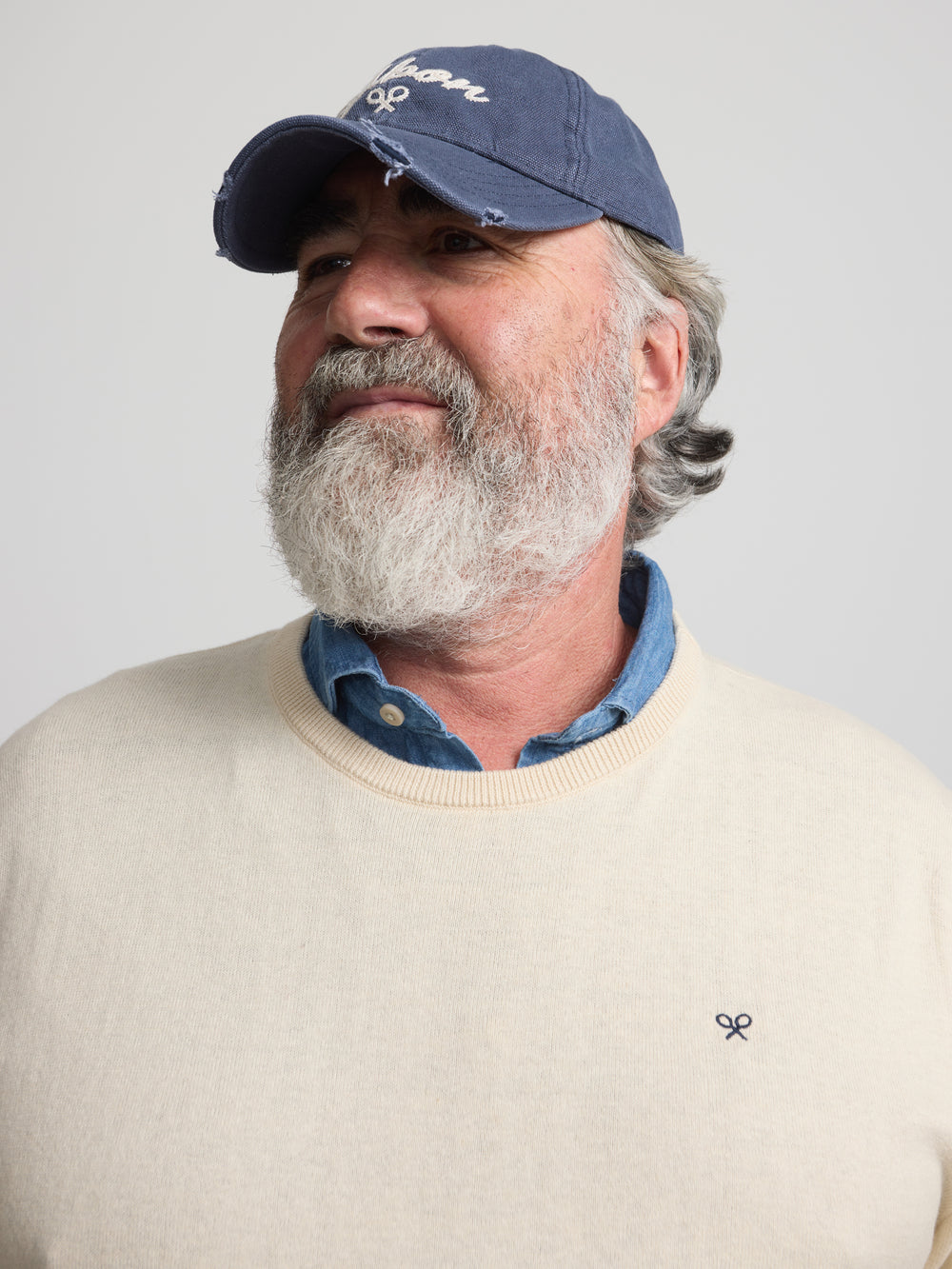 Classic light beige round neck sweater