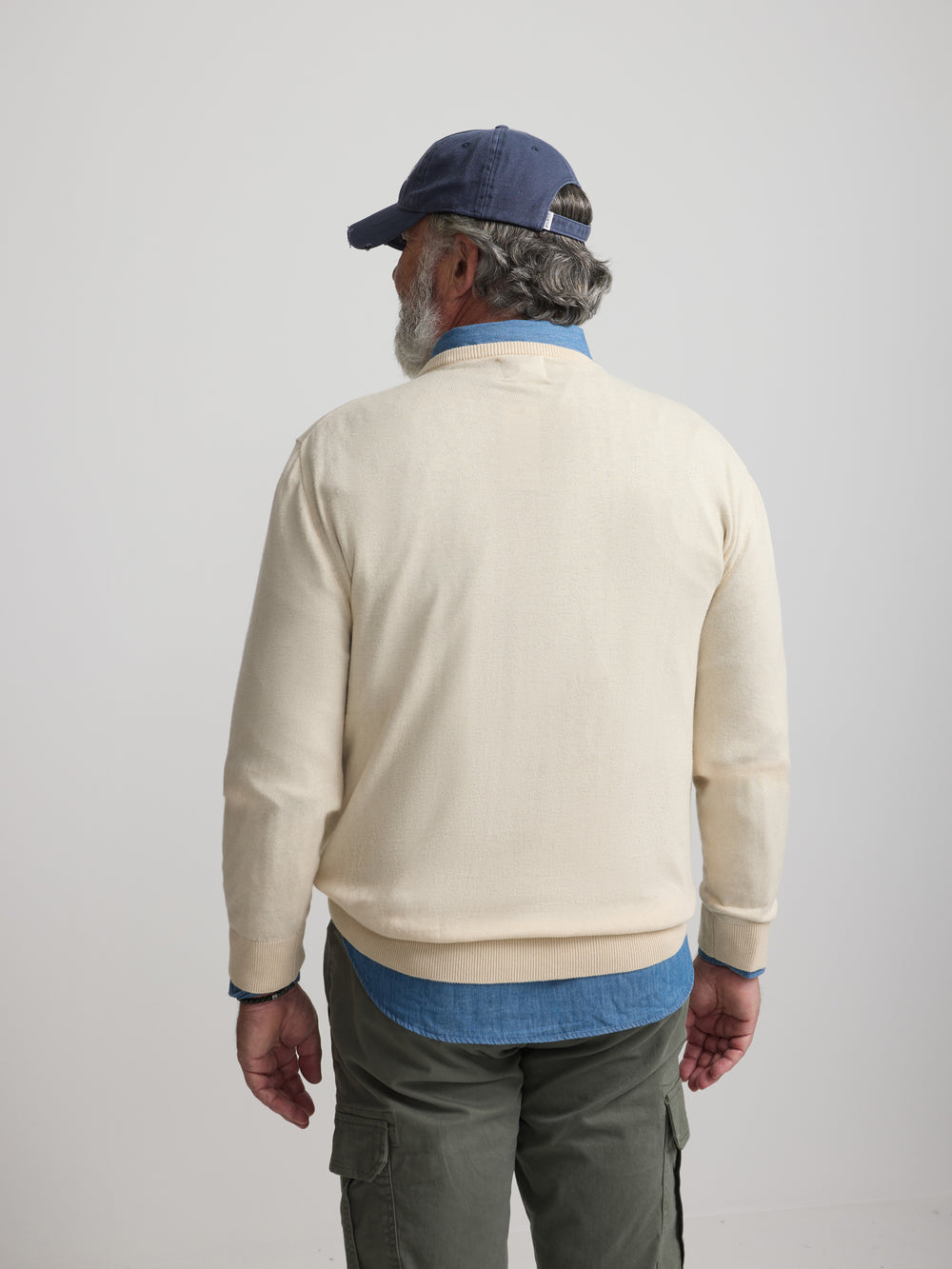 Classic light beige round neck sweater