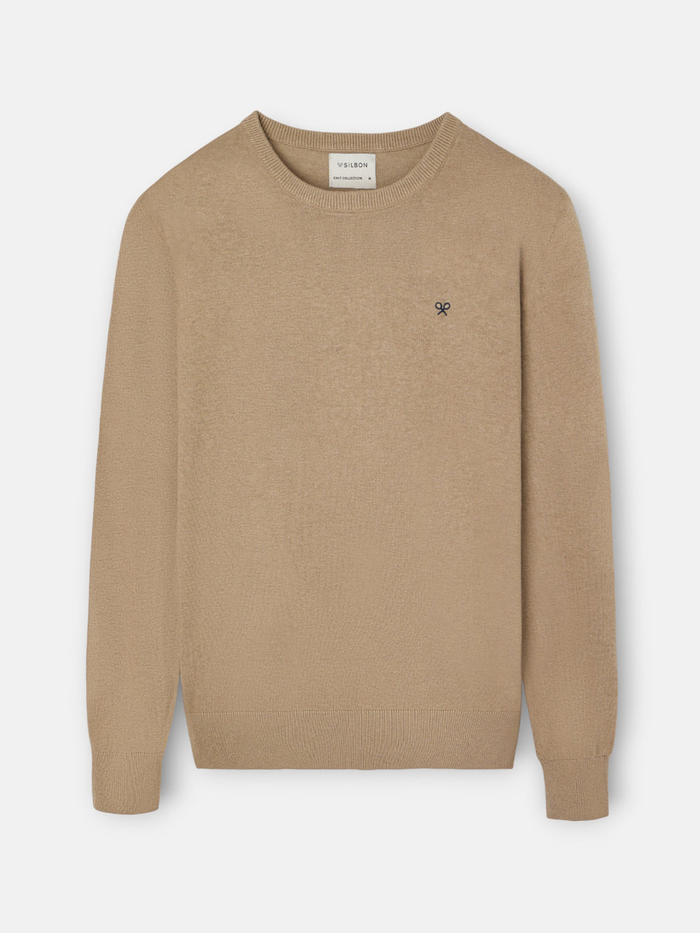 Classic dark beige round neck sweater