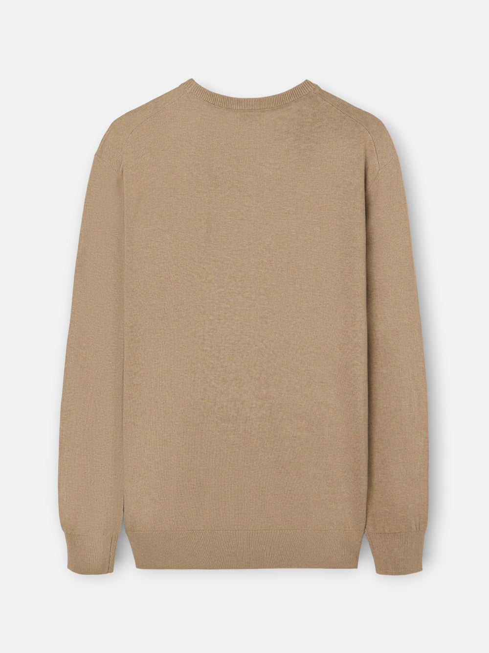 Classic dark beige round neck sweater