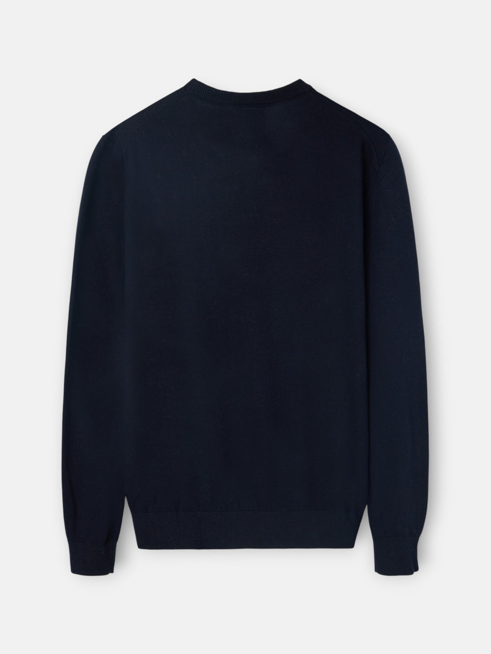 Classic navy blue round neck sweater