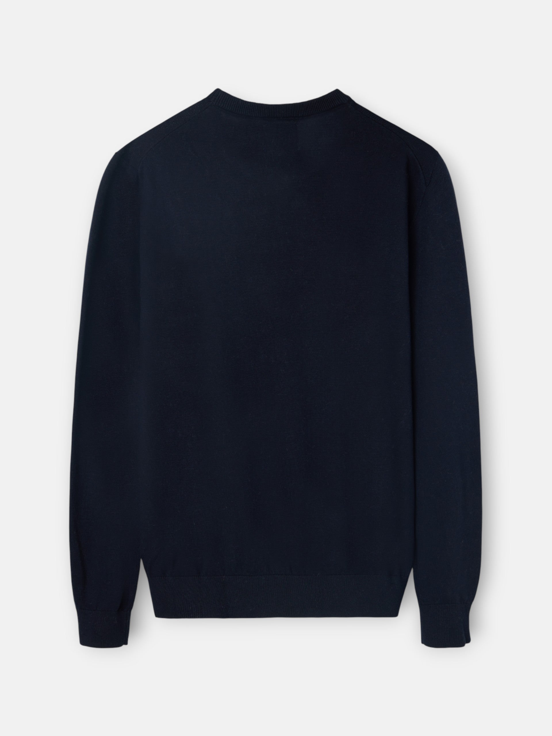 Classic navy blue round neck sweater