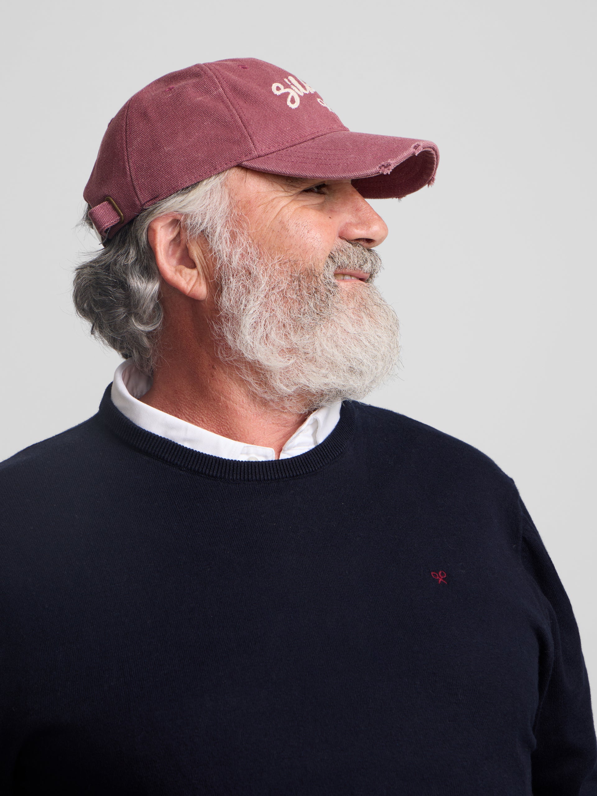 Classic navy blue round neck sweater