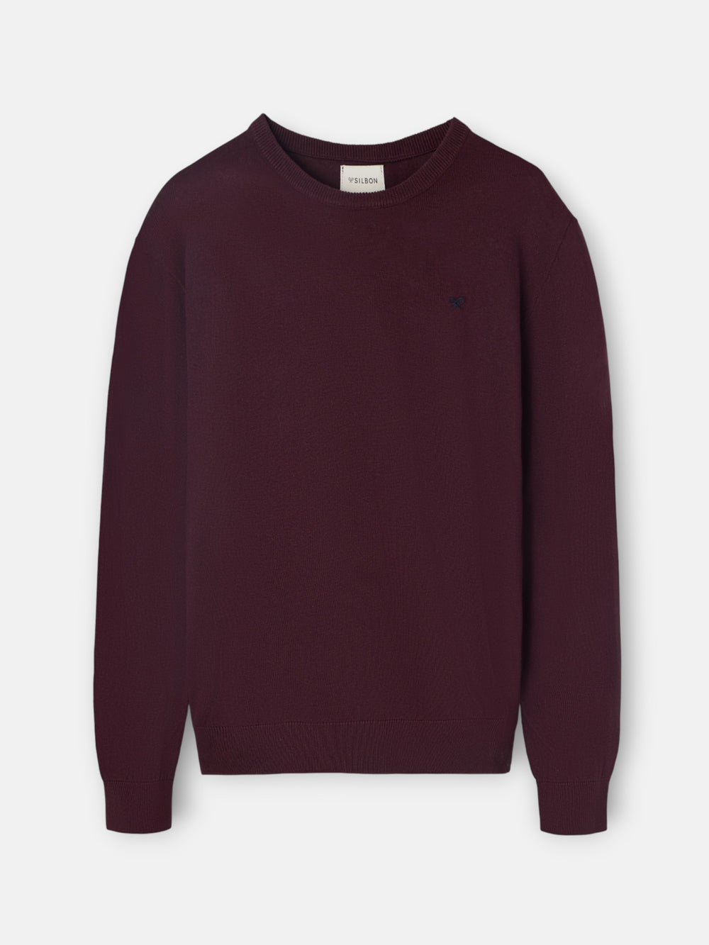 Classic dark burgundy round neck sweater