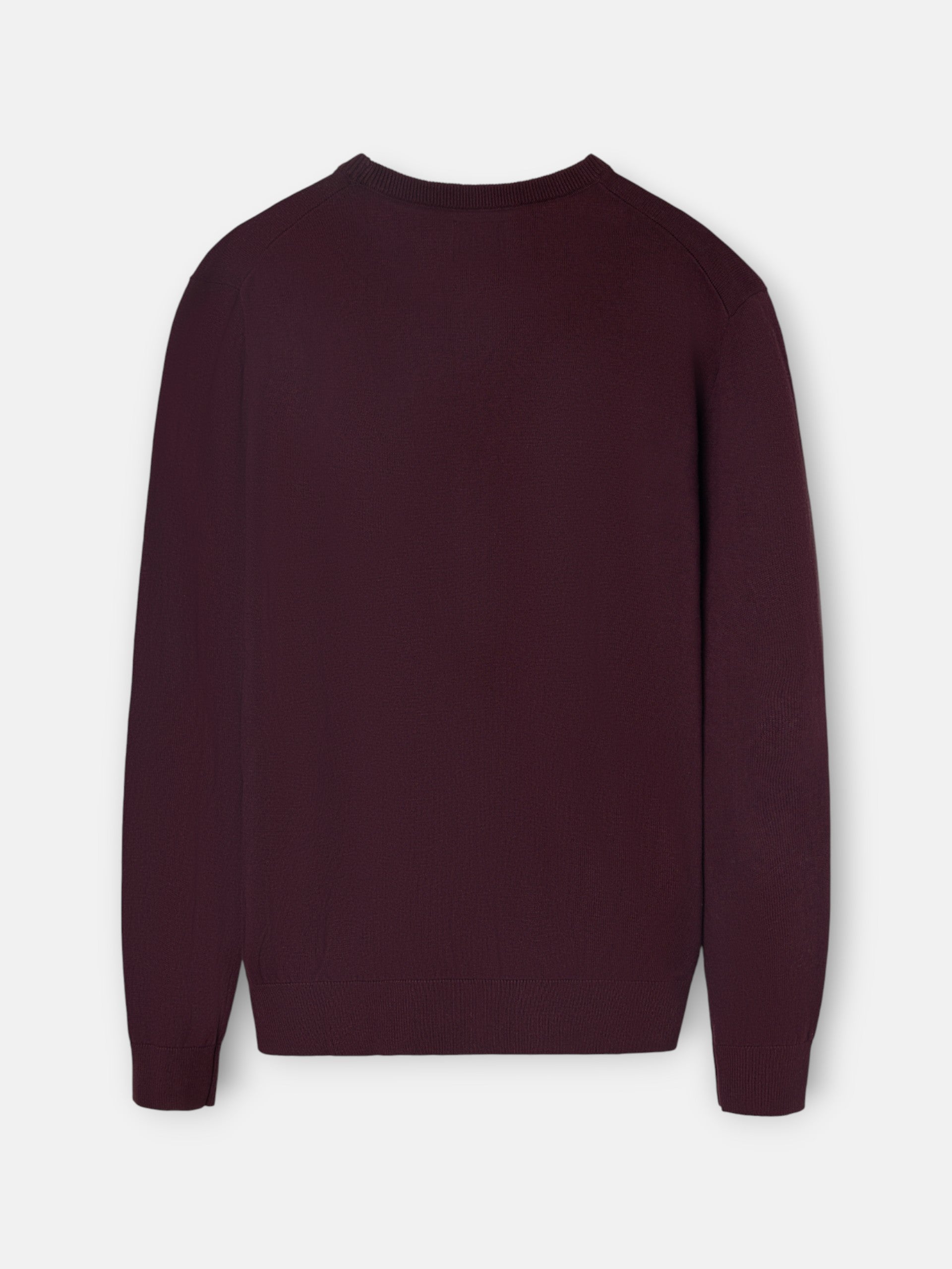 Pull col rond classique bordeaux foncé