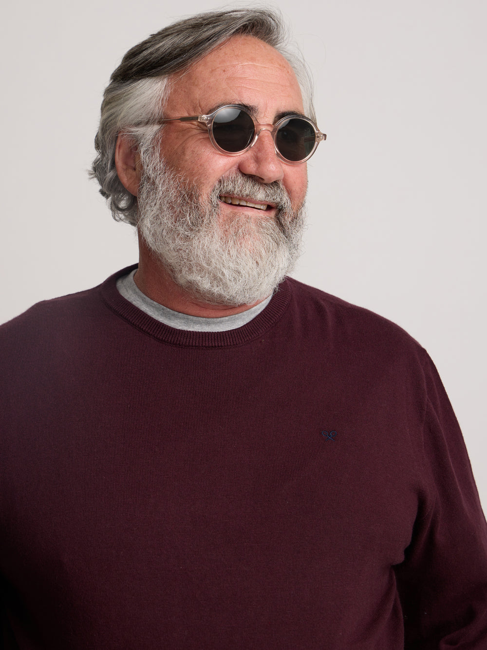 Classic dark burgundy round neck sweater