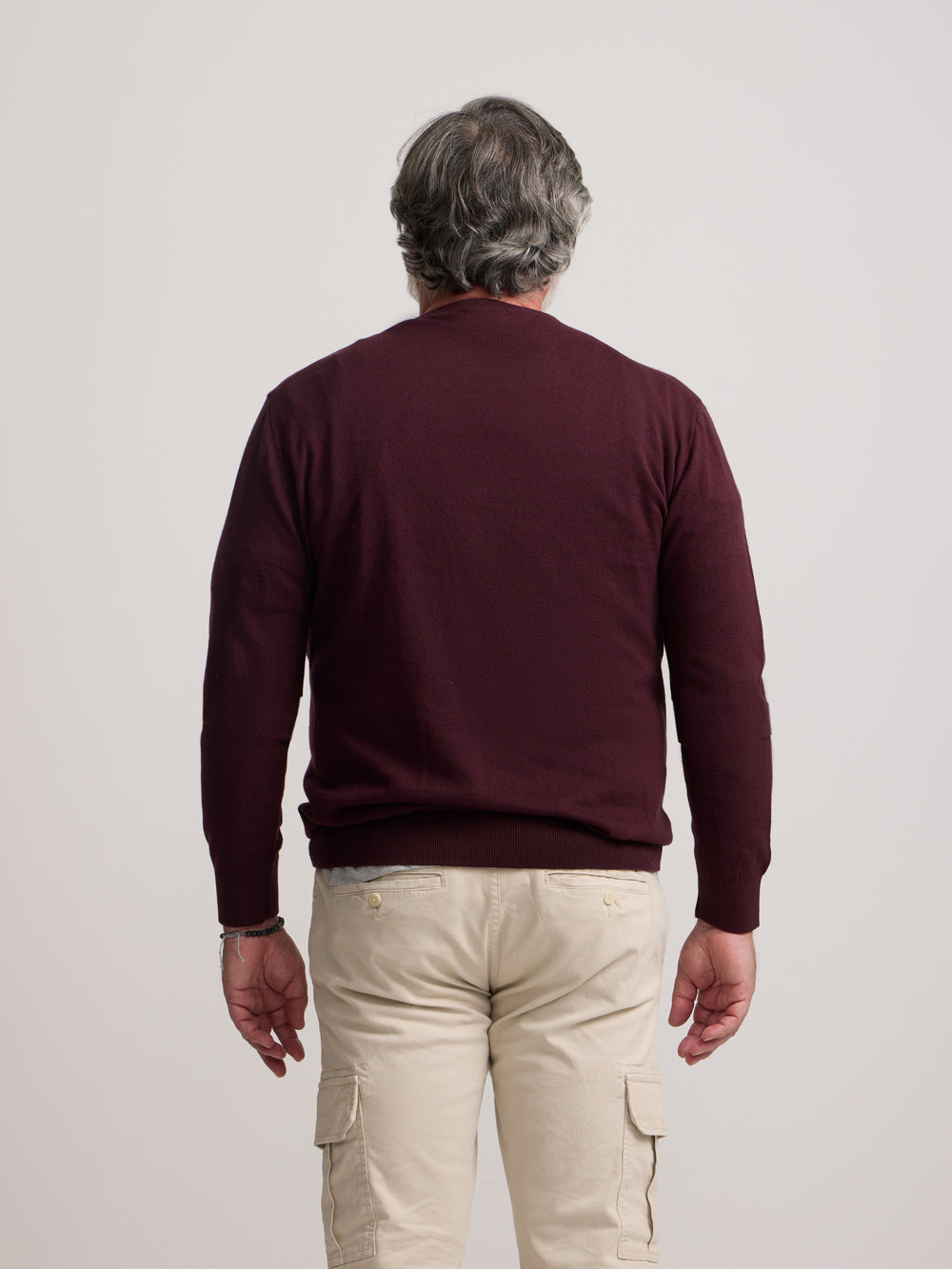 Classic dark burgundy round neck sweater