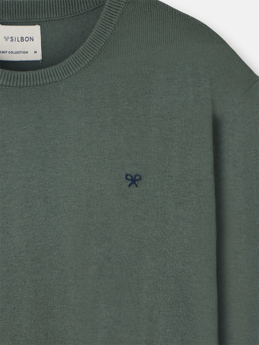 Camisola clássica de gola redonda verde claro