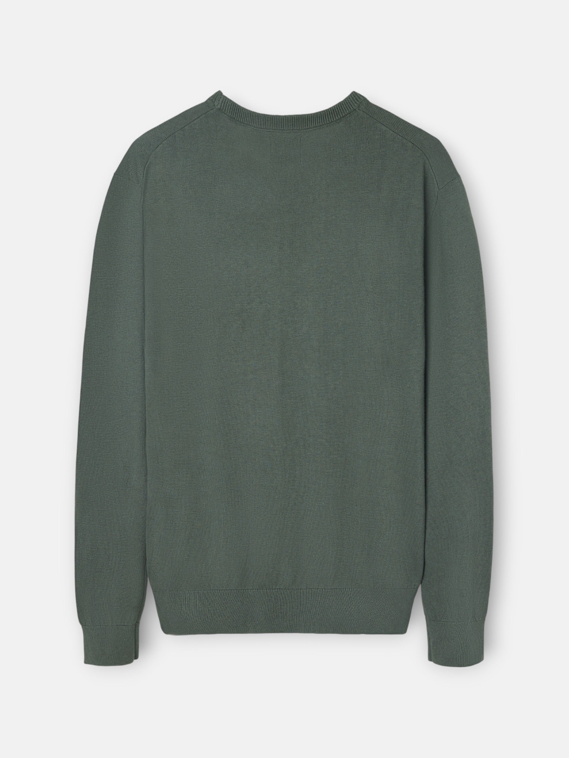 Pull col rond vert clair classique