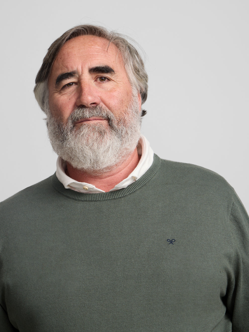 Camisola clássica de gola redonda verde claro