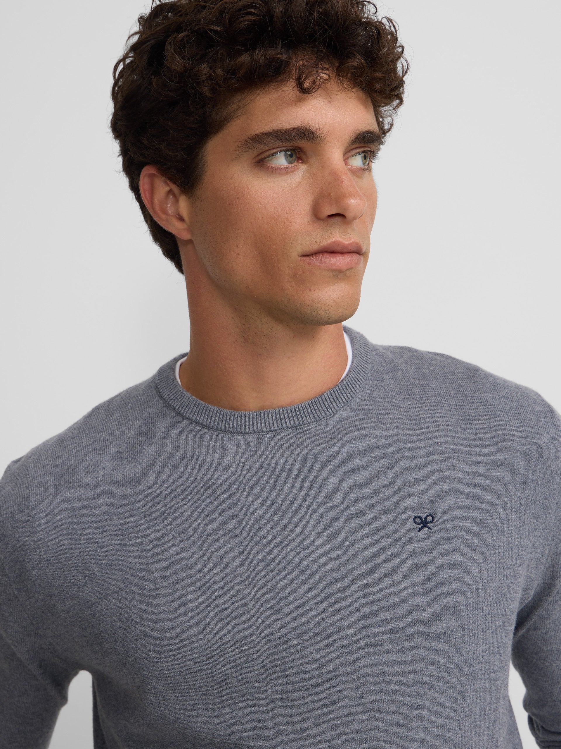 Classic grey round neck sweater