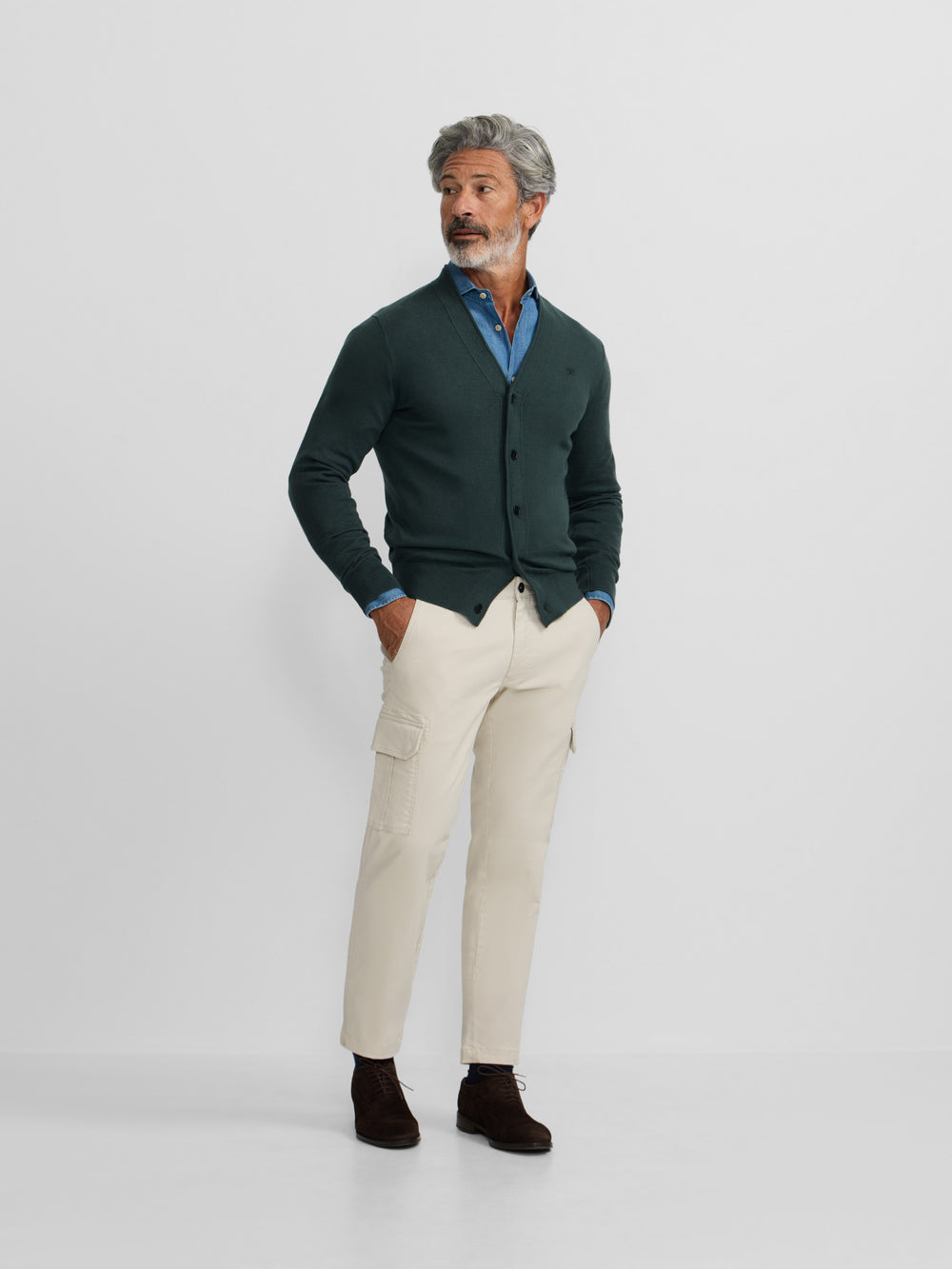 Dark green classic cardigan