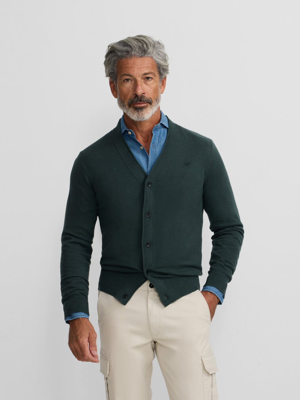 Dark green classic cardigan