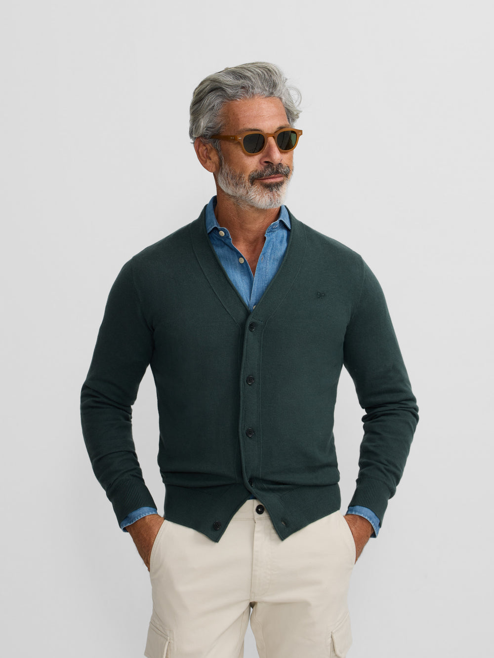 Dark green classic cardigan