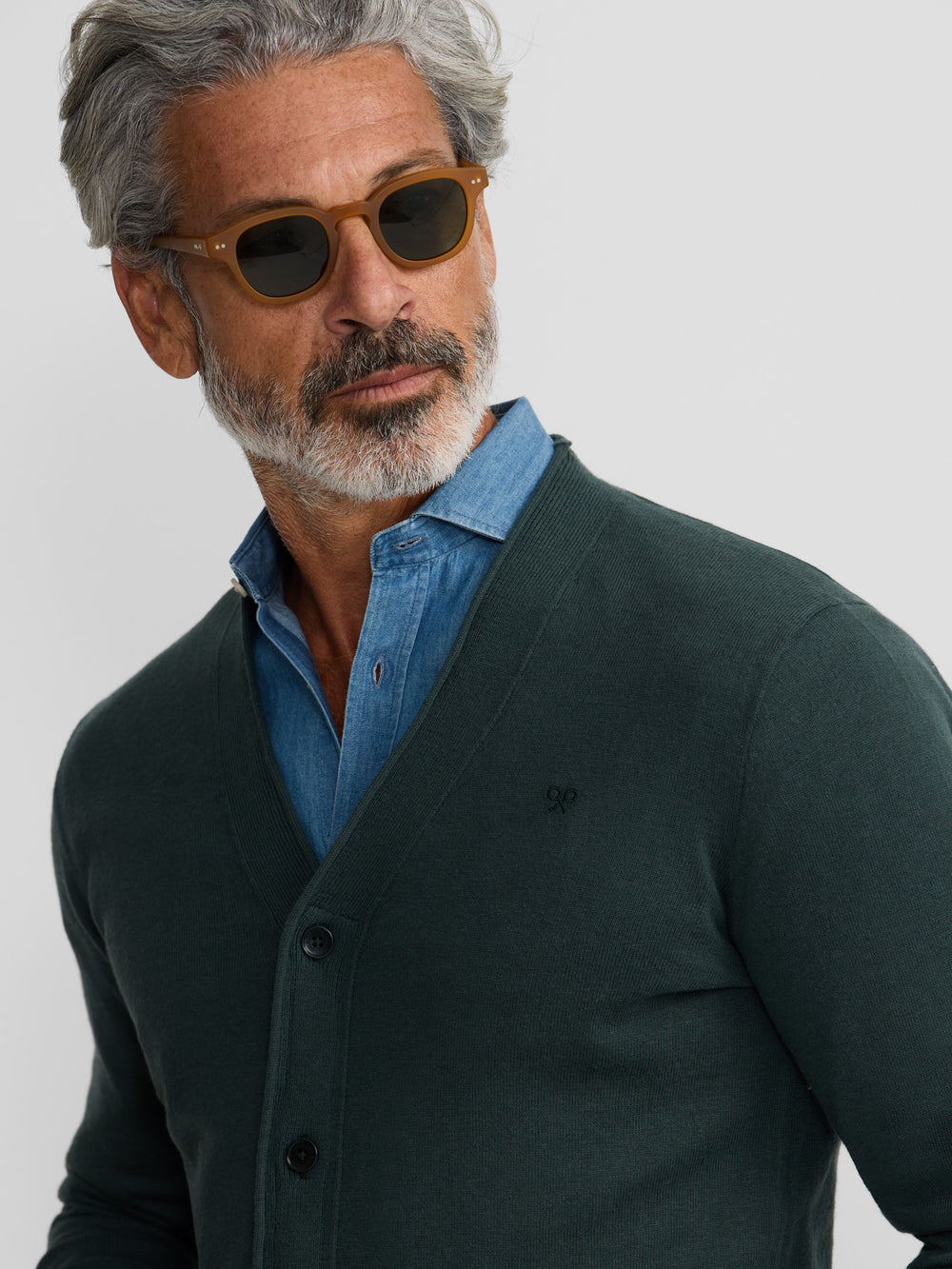 Dark green classic cardigan