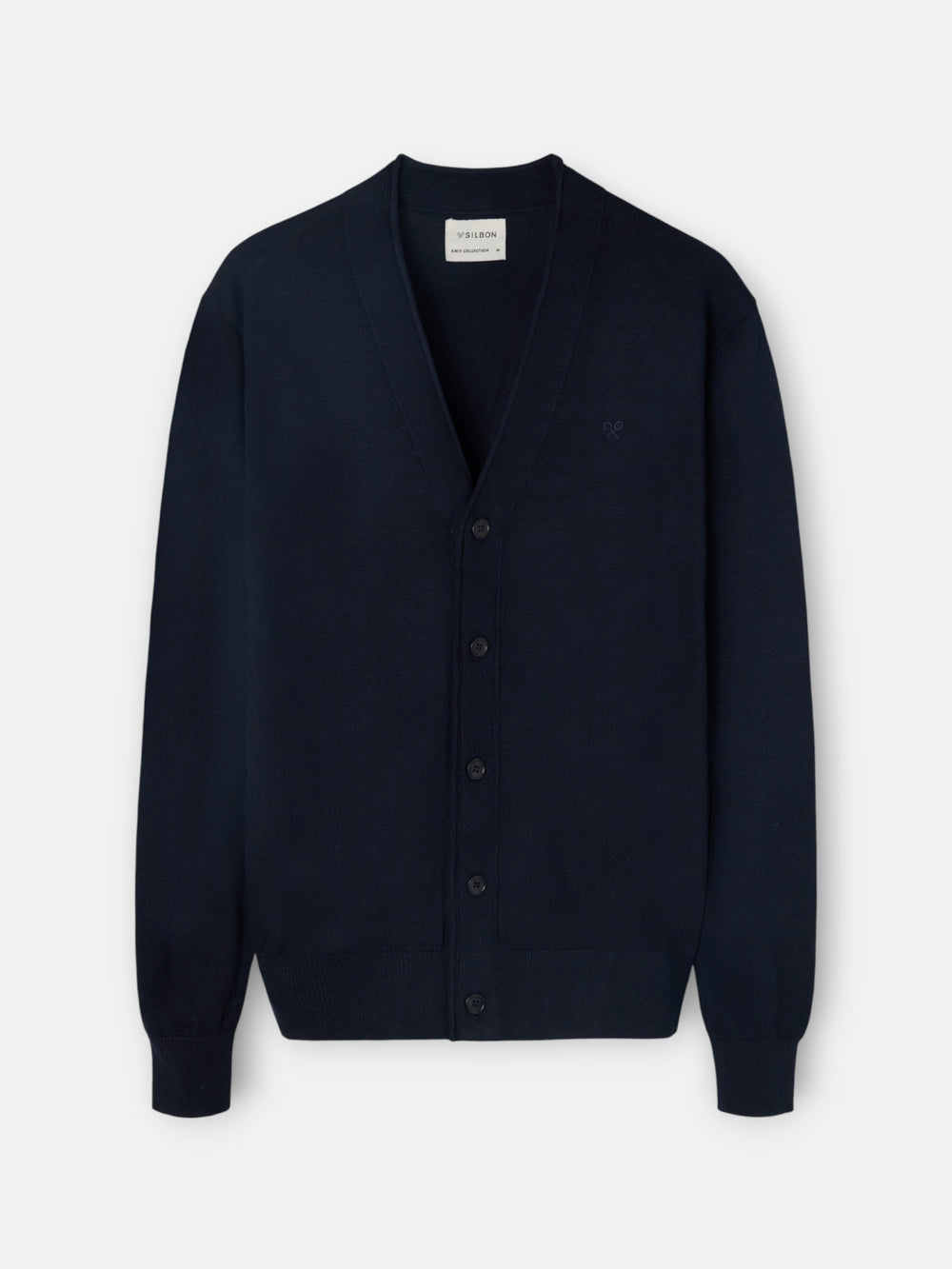 Cardigan clássico azul-marinho