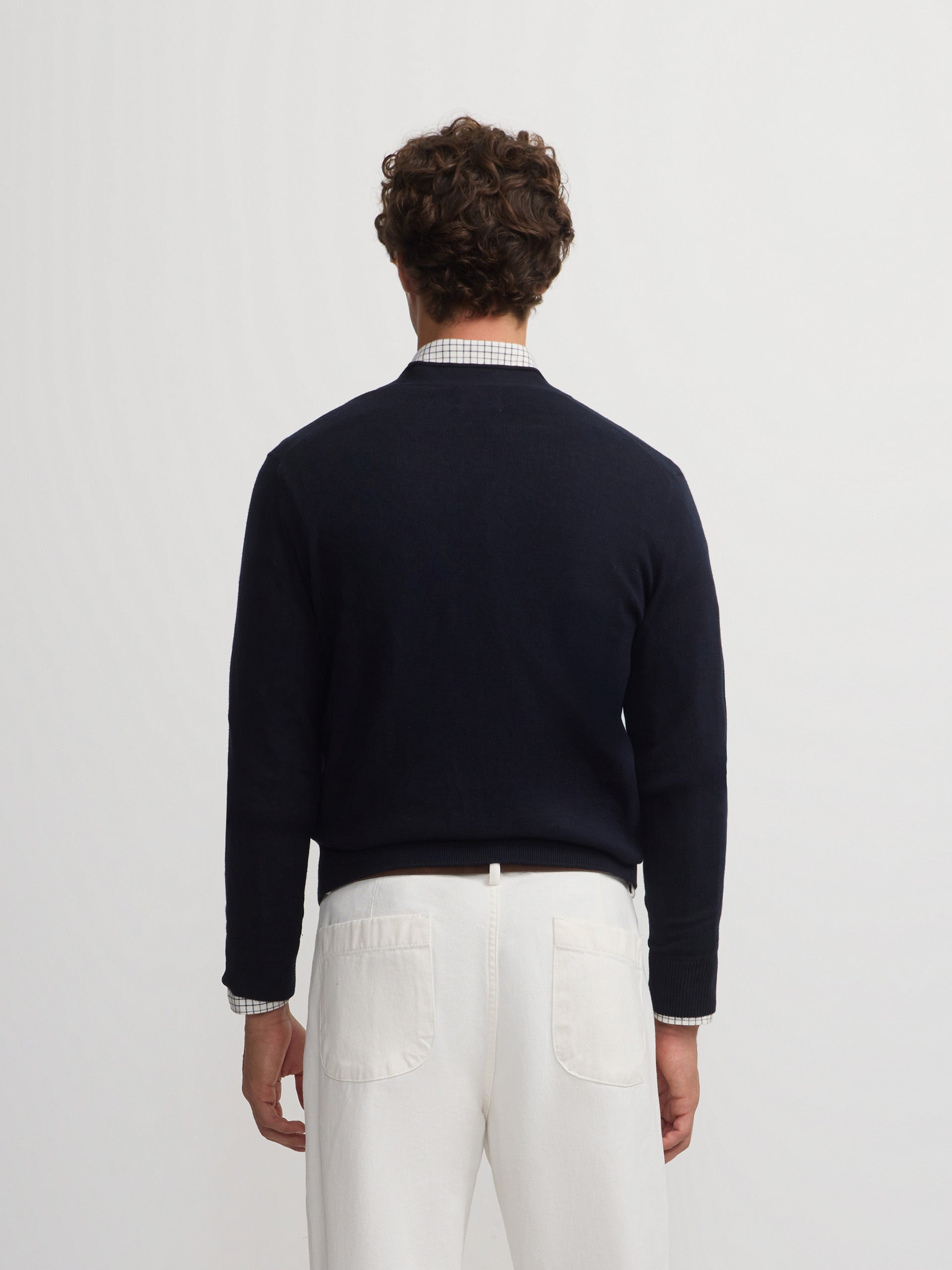 Cardigan clássico azul-marinho