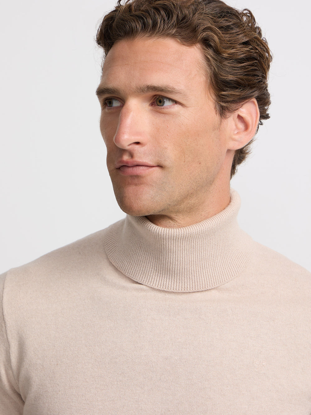 Classic beige turtleneck sweater